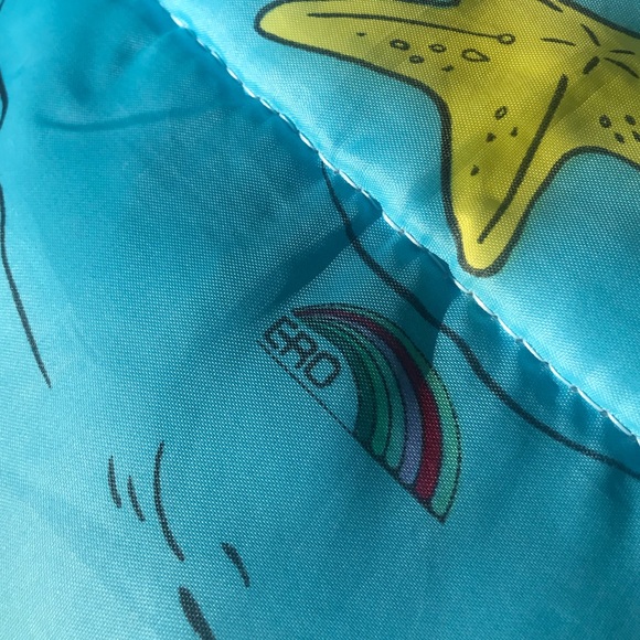 90s vintage Disney Little Mermaid Sleeping Bag Ariel Flounder Sebastian - Picture 5 of 8